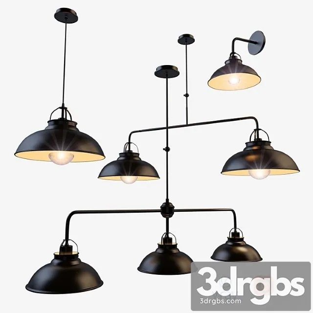 Suspended and wall lamps model hamois from the company lucide belgium. 3D Model Free