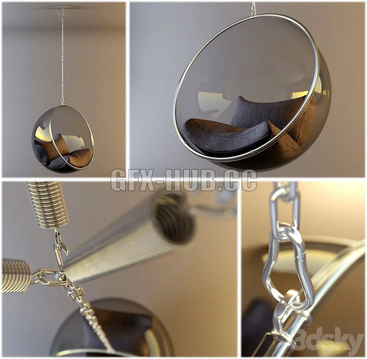 Suspended Ball Chair 3D Model