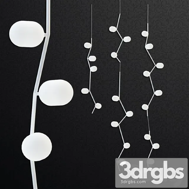Suspended ceiling lamp brokis ivy set 3D Model Free