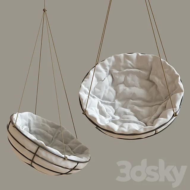 Suspended chair swing "cloud lock Papasan" 3D Model
