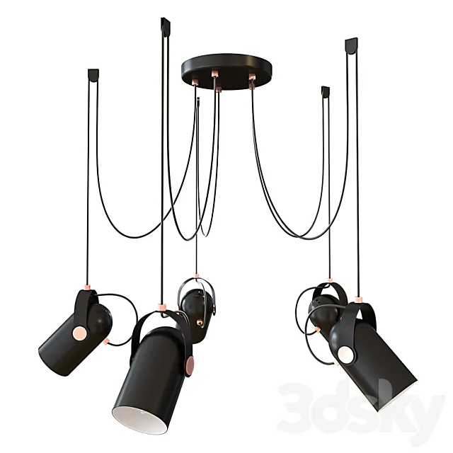 Suspended chandelier Favorit Ampolla 2007-5P 3D Model