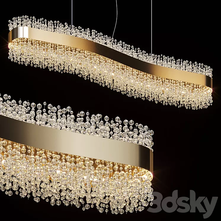 Suspended Chandelier Lusine by Lampatron 120cm 3D Model Free