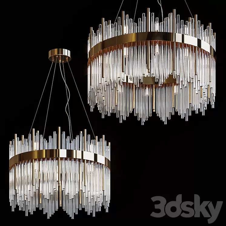 Suspended chandeliers Acapulco 3D Model Free