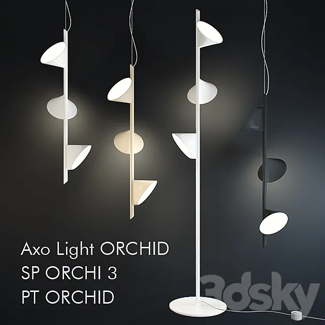 Suspended fixtures Axo Light ORCHID SP ORCHI 3 and floor lamp Axo Light ORCHID PT ORCHID 3DModel