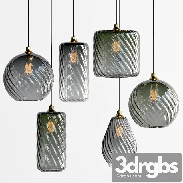 Suspended lampshade ilaria, dark olive green