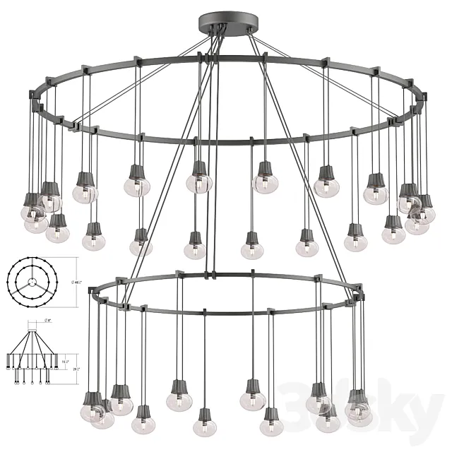 Suspenders. double. ring. pendant 3DModel