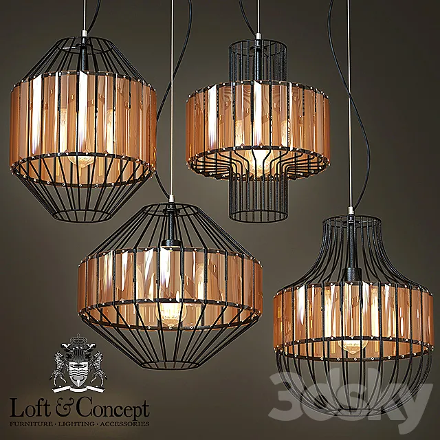 Suspension Glass Plate Pendant 3D Model