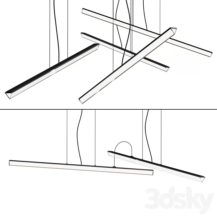 Suspension lamp Halo Lineal 3D Model Free Download