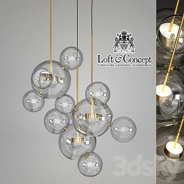 SUSPENSION LAMPS GIOPATO & COOMBES BOLLE BLS 14C CHANDELIER 3D Model