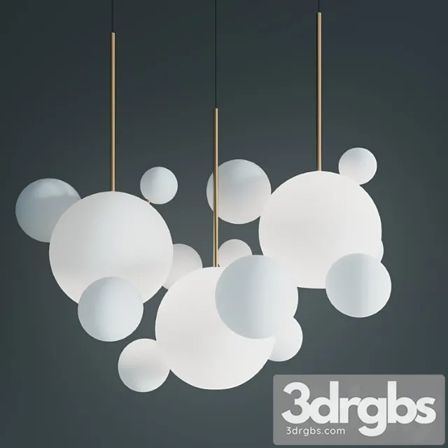 Suspension lamps giopato & coombes bolle bls 14l chandelier milk 3D Model Free