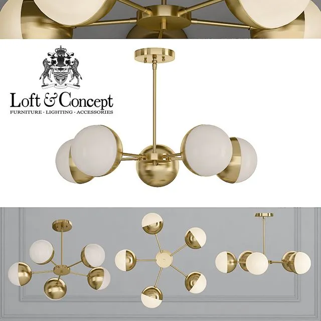 Suspension light Copper Light Chandelier 5 3D Model