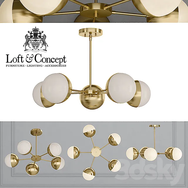 Suspension light Copper Light Chandelier 5 3DModel