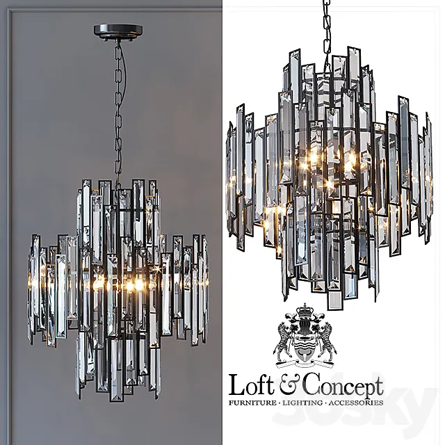 Suspension light Darkness Pendant Grystal 3D Model