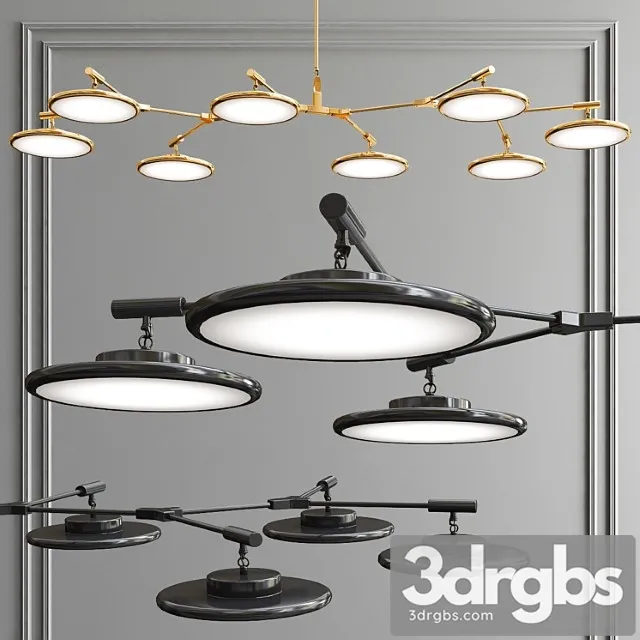 Suspension light disc - gold and black