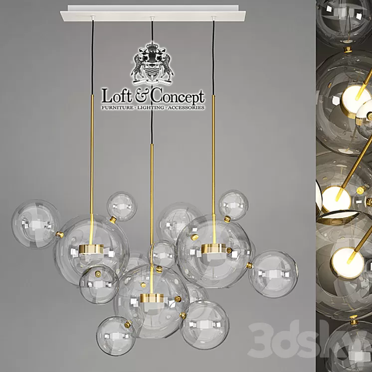 Suspension light Giopato & Coombes Bolle BLS 14L Chandelier 3D Model