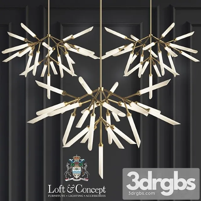 Suspension lights spur chandelier 3D Model Free