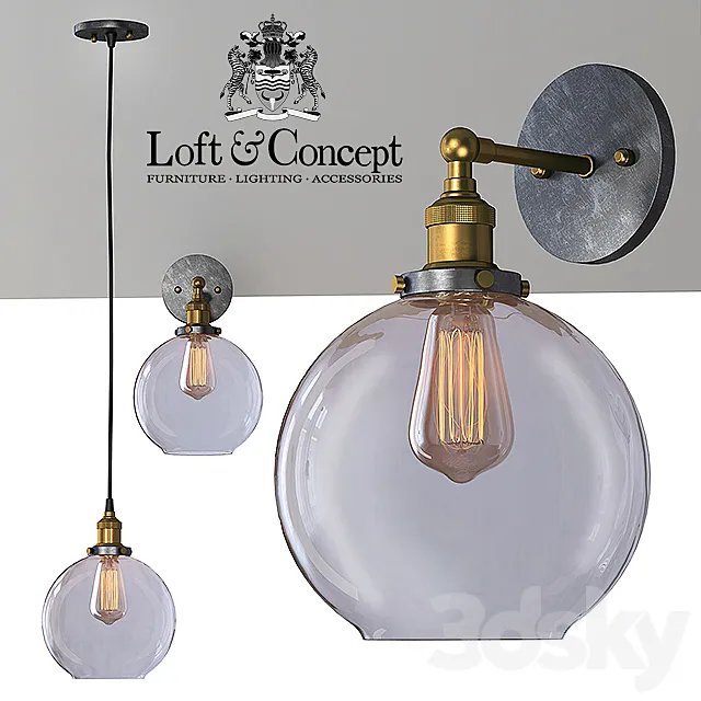 Suspension Loft Clear Glass Sphere Cloche 3DModel