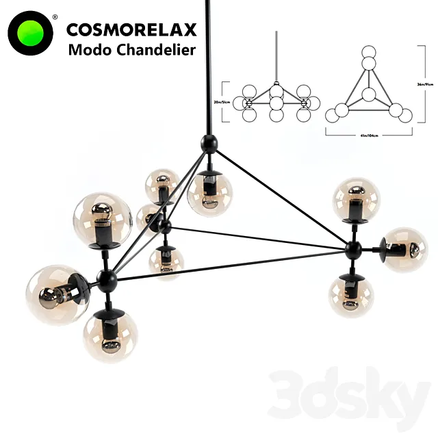 Suspension Modo Chandelier - Cosmorelax Pendant lamp Modo Chandelier 3DModel
