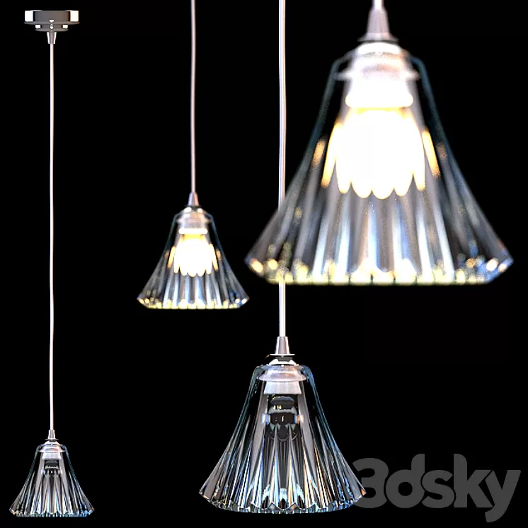 Suspension Newport 660 6601 / S Clear / chrome 3D Model