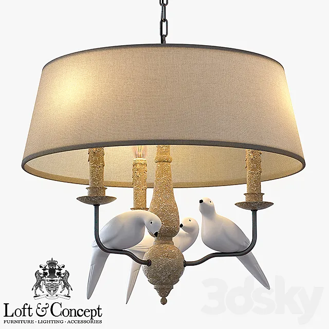 Suspension Norman Bird Chandelier Round 3DModel