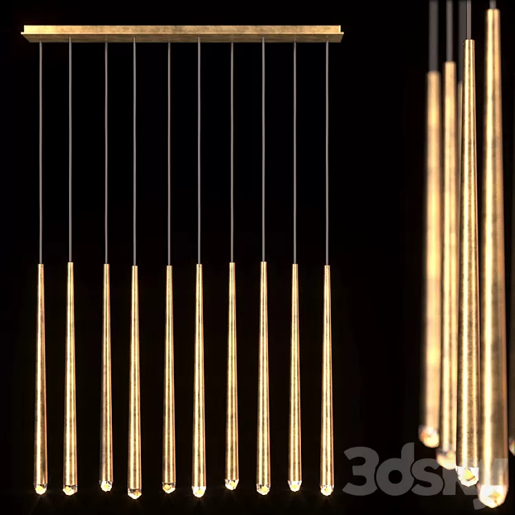 Suspension Restoration Hardware Aquitane Linear chandelier 48 3D Model