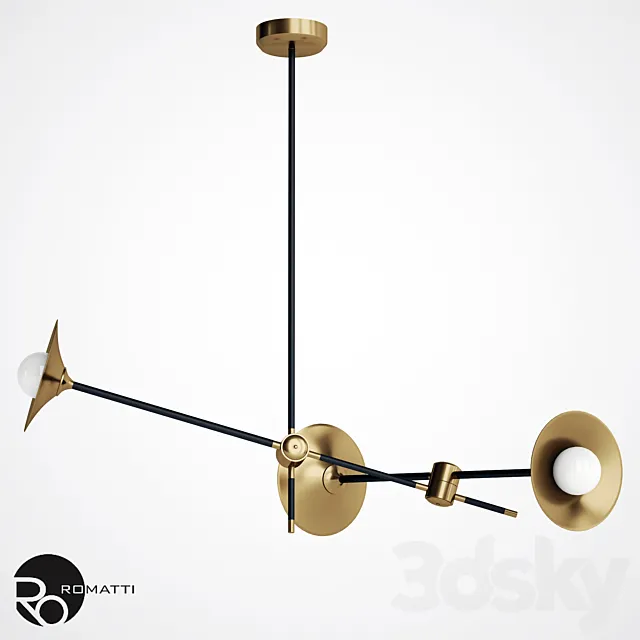Suspension Skew Copper Lamp Romatti 3DModel