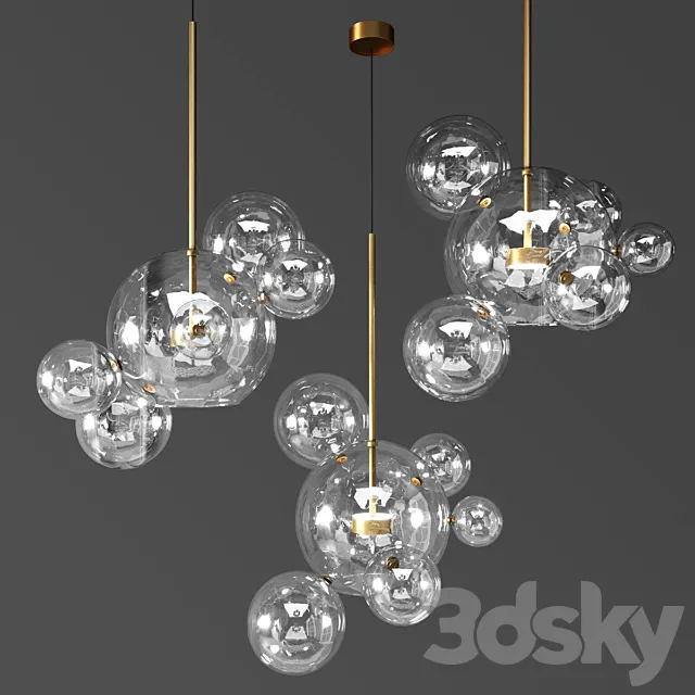 Suspenting lamps giopato & coombes bolle bls 6 lamp 3D Model