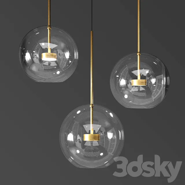 Suspenting lamps giopato & coombes bolle bls mono lamp 3DModel