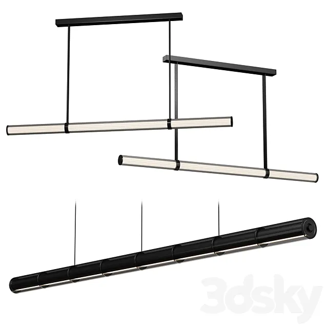 Suspeso Flutto Uno + Tubo Nero (Centersvet) 3D Model