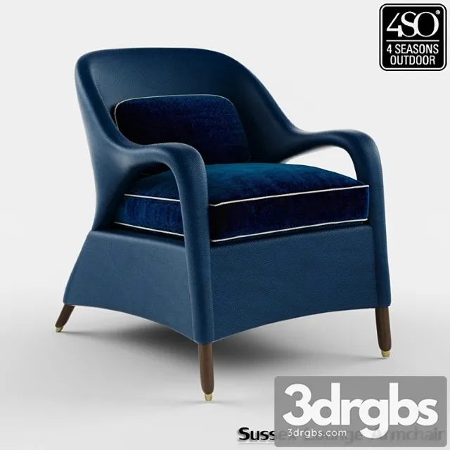 Sussex Outdoor Lounge Armchair 3D Model Free
