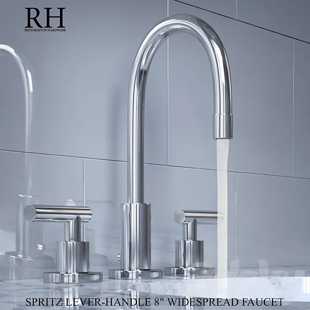 SUTTON LEVER-HANDLE 8in WIDESPREAD FAUCET 3DModel
