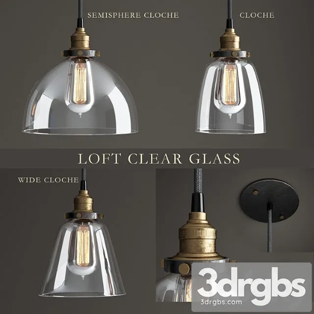 Svietil Niki Sierii Loft Clear Glass 3D Model Free
