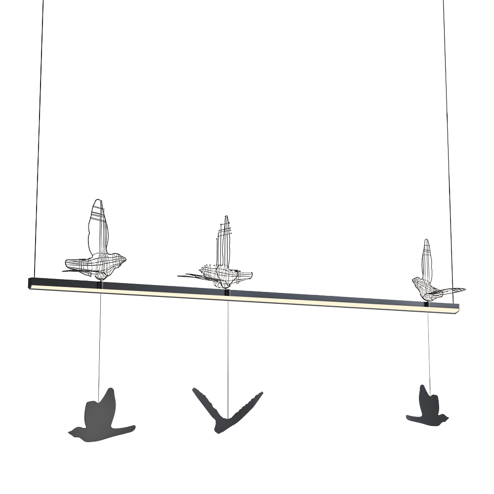 SVITANOK - Pendant lamp Flight shadows linear 3D Model