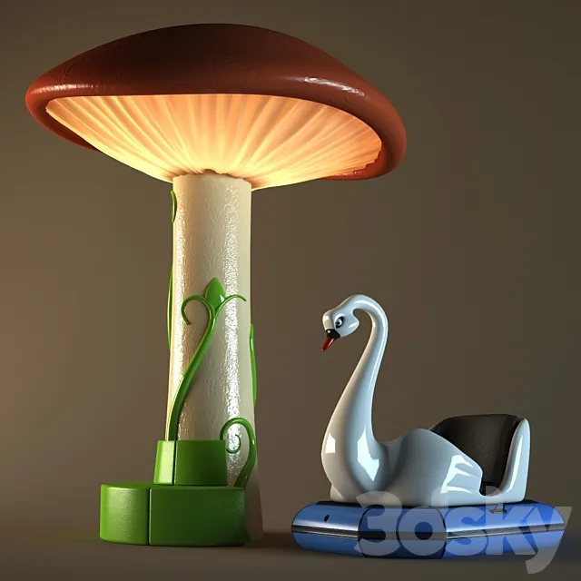 swan & mushroom 3D Model