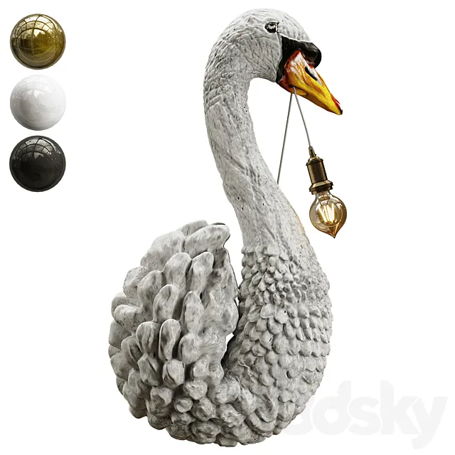 Swan Wall Light 3DModel