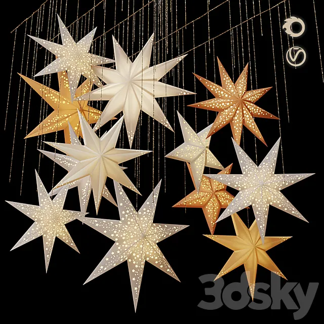 Swedish Stars Decorative Set 3D Model