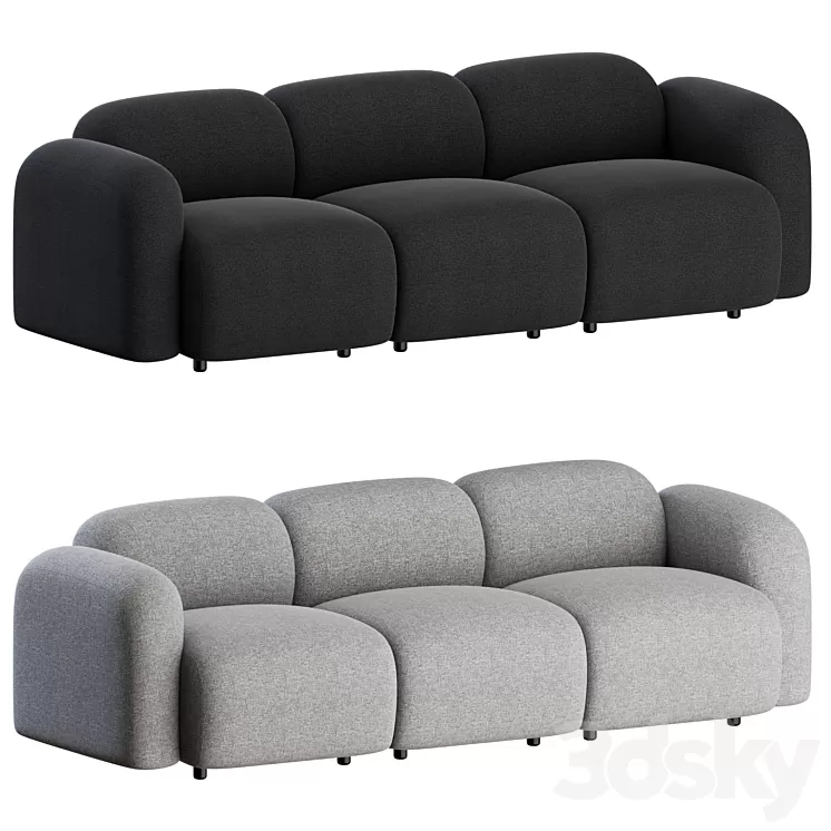 Swell Sofa 3 Seater by Normann Copenhagen 3D Model