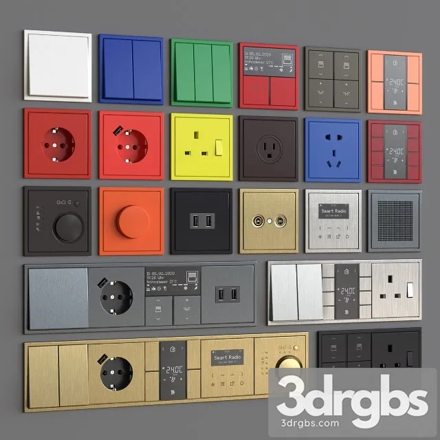 Swich Sockets Jung Ls Zero 3D Model Download