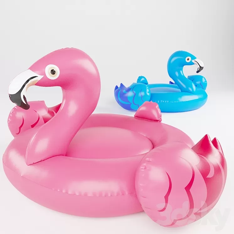 Swimming Flamingo 3D Model