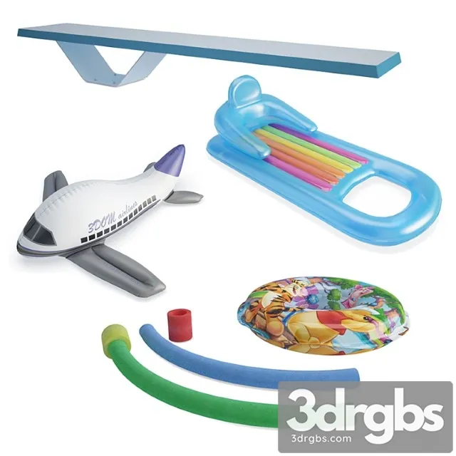 Swimming Pool Toys 3D Model Free