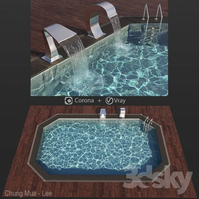 Swimming pool waterfall Free Download