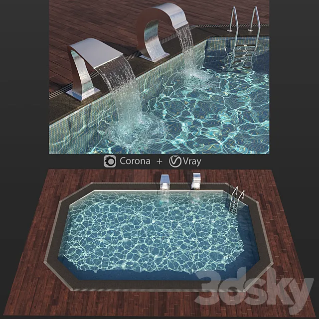 Swimming pool waterfall Free Download