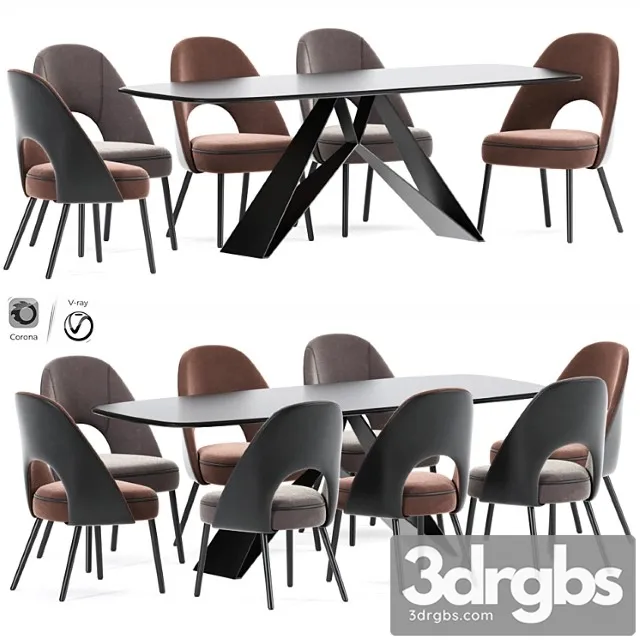 Swind dining chair table set 2 3D Model Free