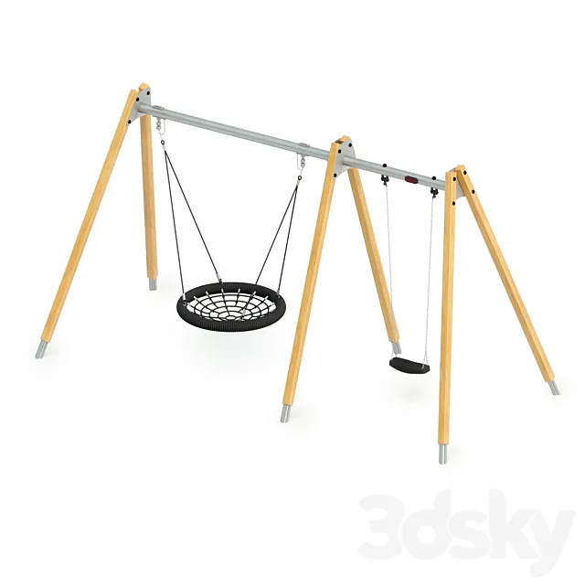 Swing 25m Solid Wood Kompan 3D Model