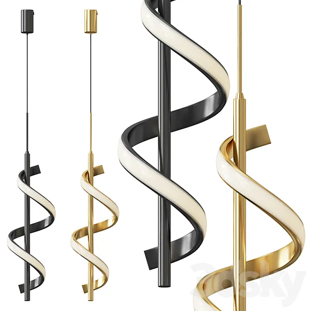 Swirl LED pendant lamp 3D Model