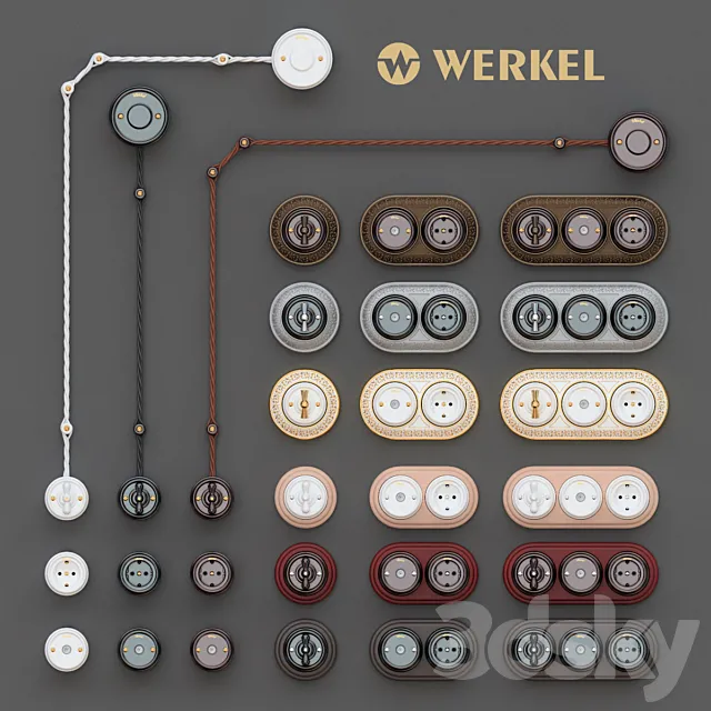 Switches and sockets Werkel Retro 3DModel
