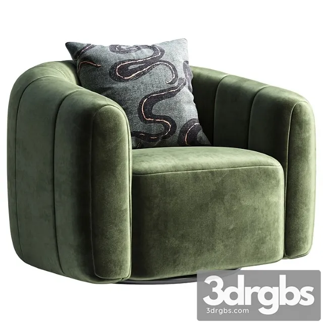 Swivel armchair CB2 Fitz 3D Model Free