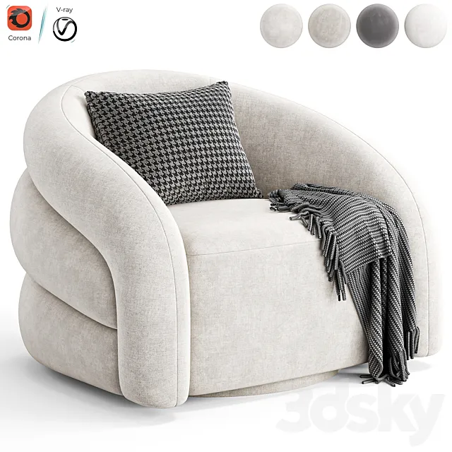 Swivel armchair Novelle Off White by Eichholtz Free Download