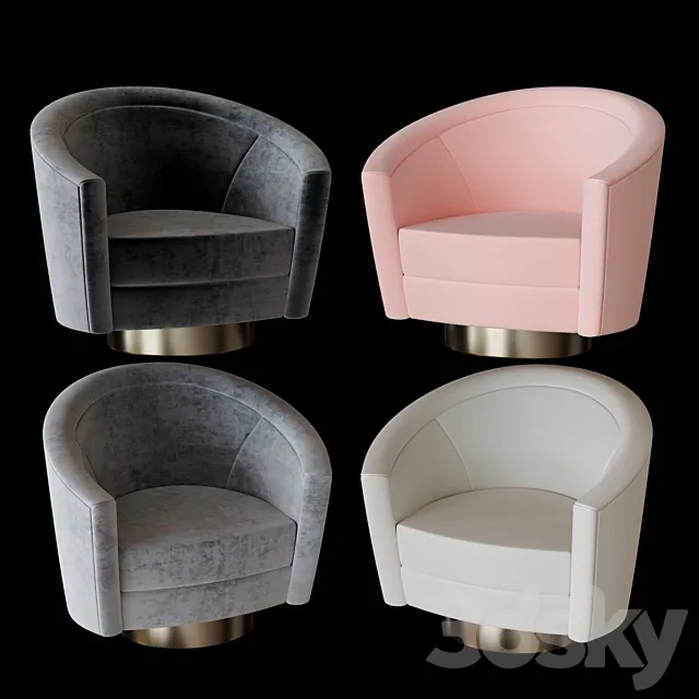 Swivel Chair Catene Eichholtz 3D Model