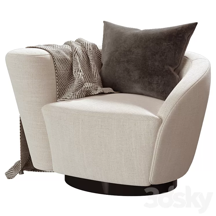 Swivel Chair Colin Left by Eichholtz 3D Model